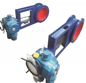 圓形電動調節插板閥DN300，國產電動插板